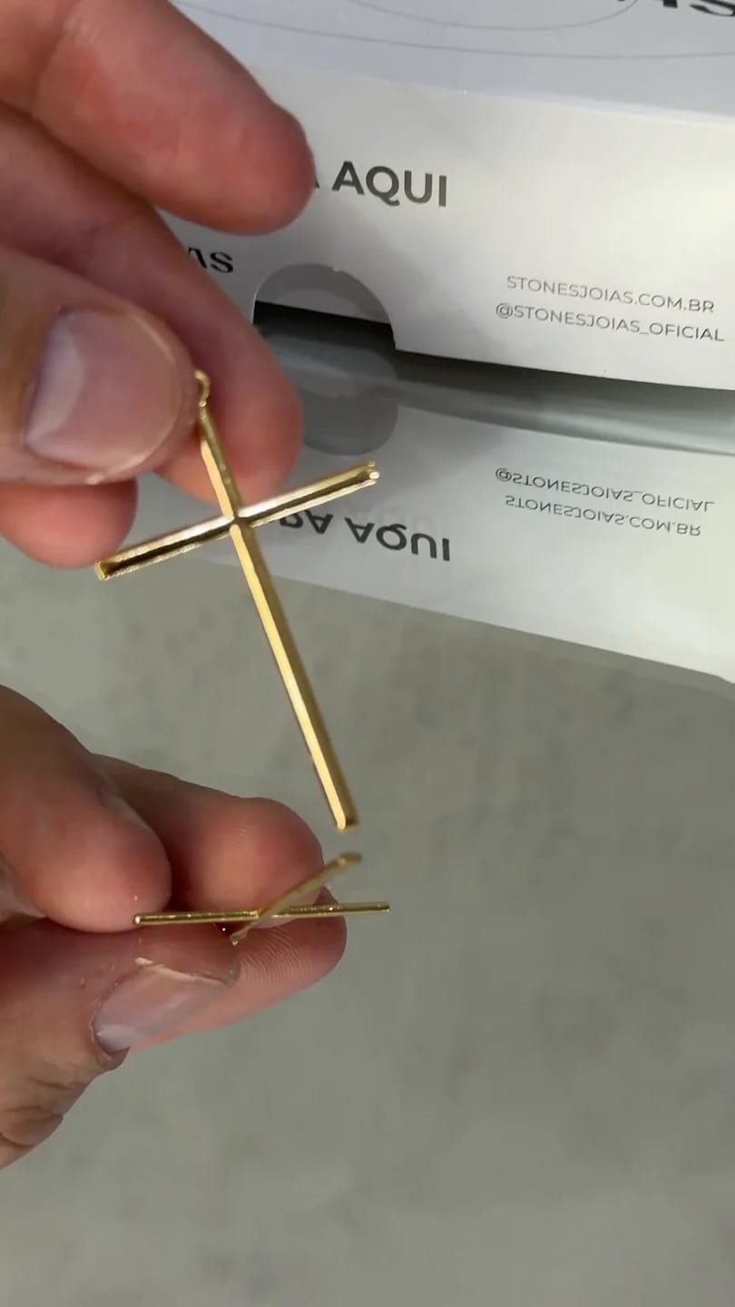Corrente Tijolinho 3,5mm + Crucifixo Palito Liso G