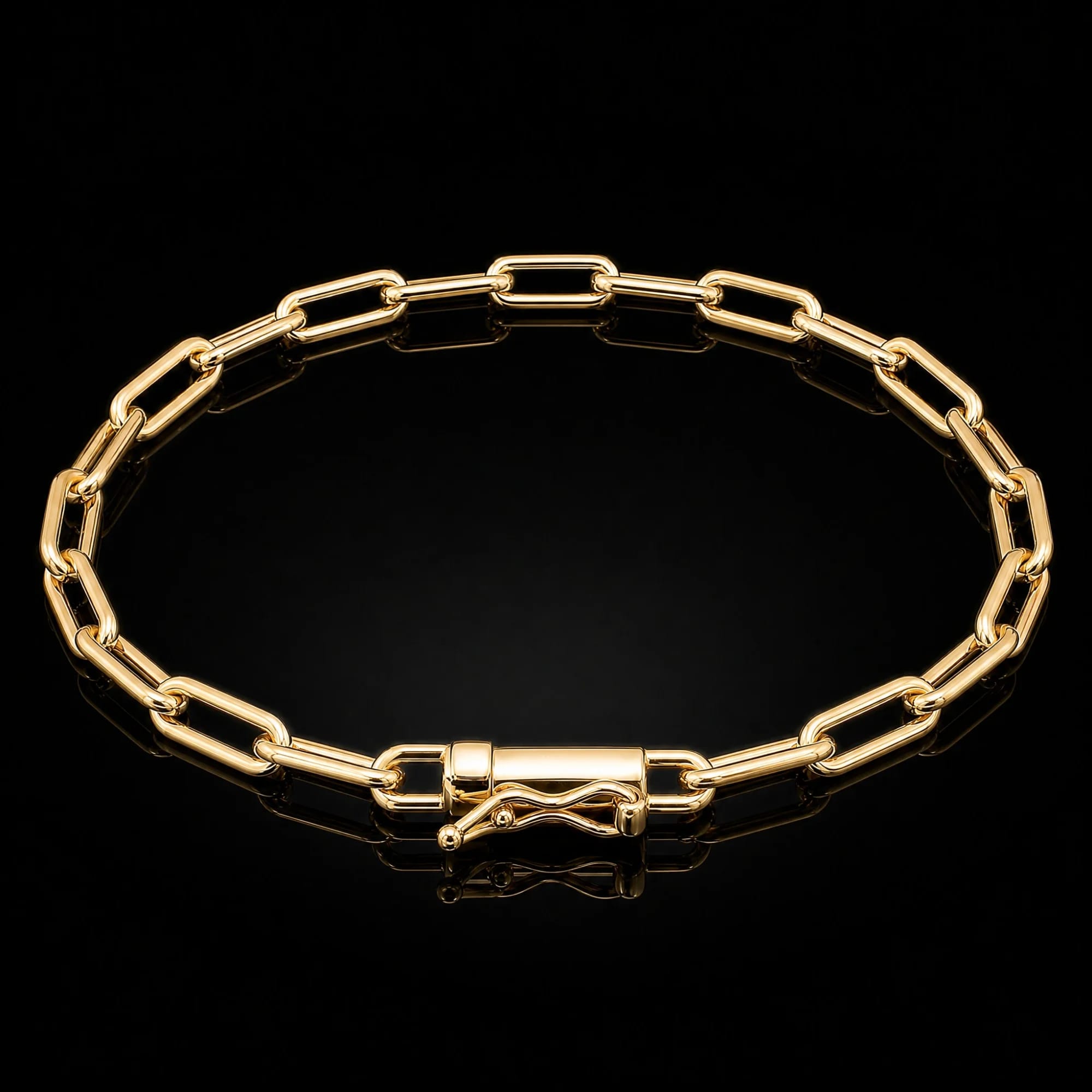 Pulseira Cadeado Alongado 4mm