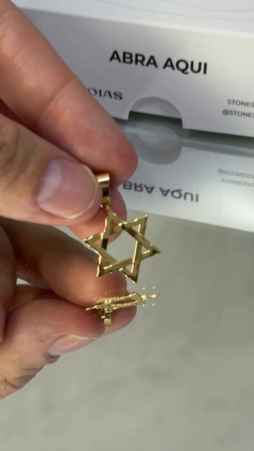 Pingente Estrela de Davi Detalhada