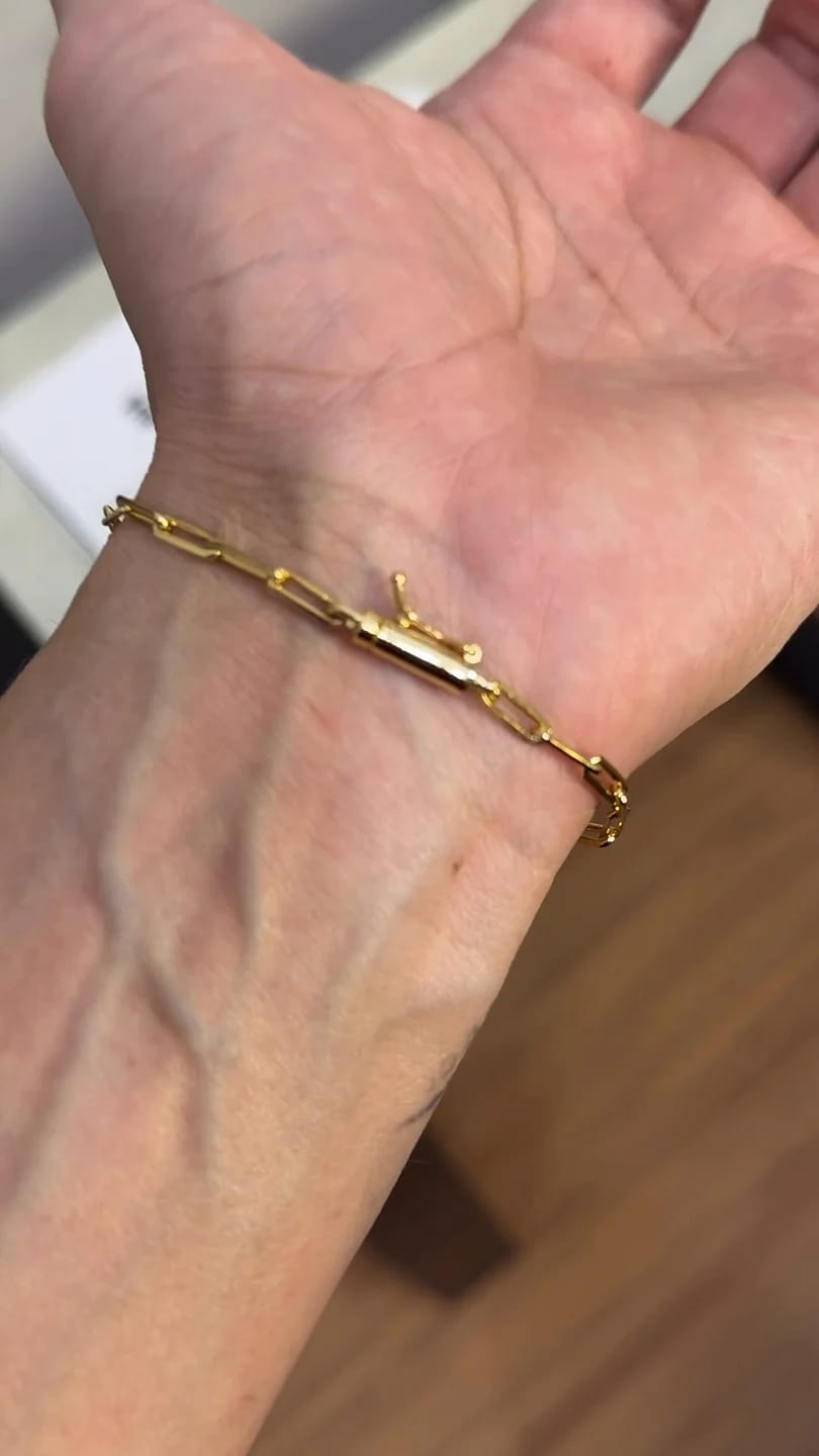 Pulseira Cadeado Alongado 4mm