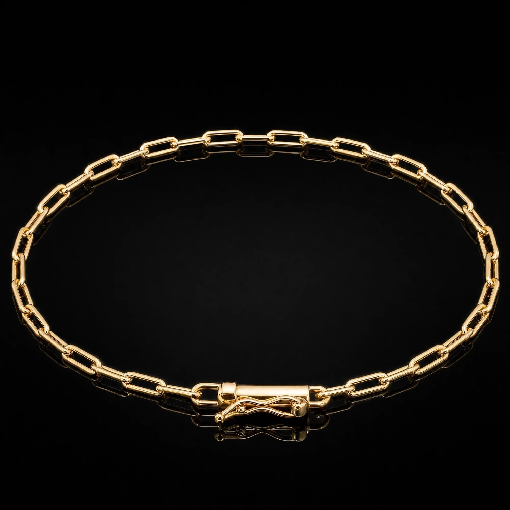 Pulseira Cadeado Alongado 3mm