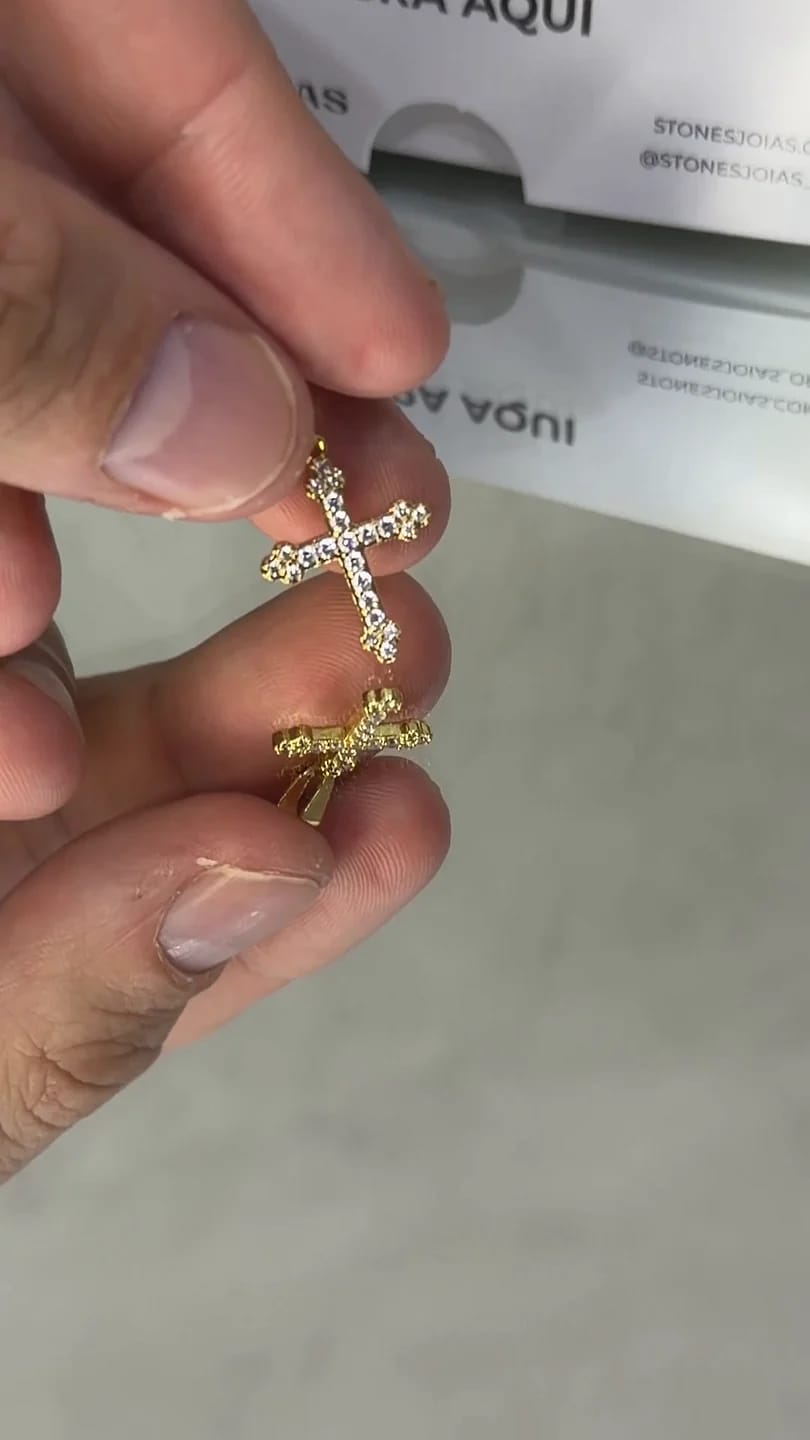 Pingente Crucifixo Cravejado NJ PP
