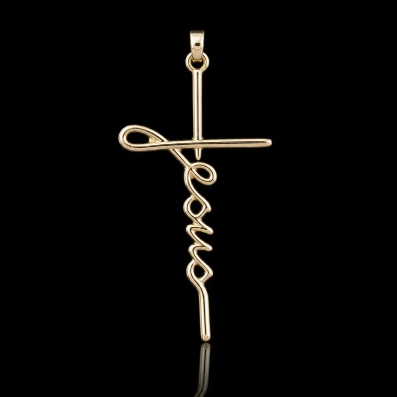 Pingente Crucifixo Jesus Escrito a Mão