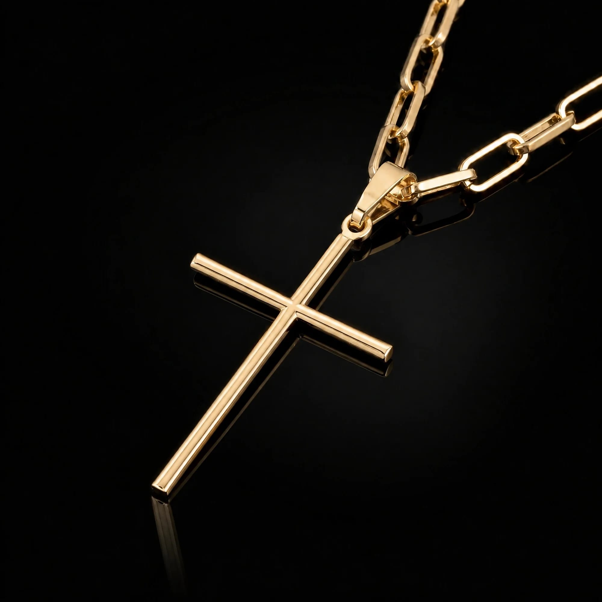 Corrente Tijolinho 3,5mm + Crucifixo Palito Liso G