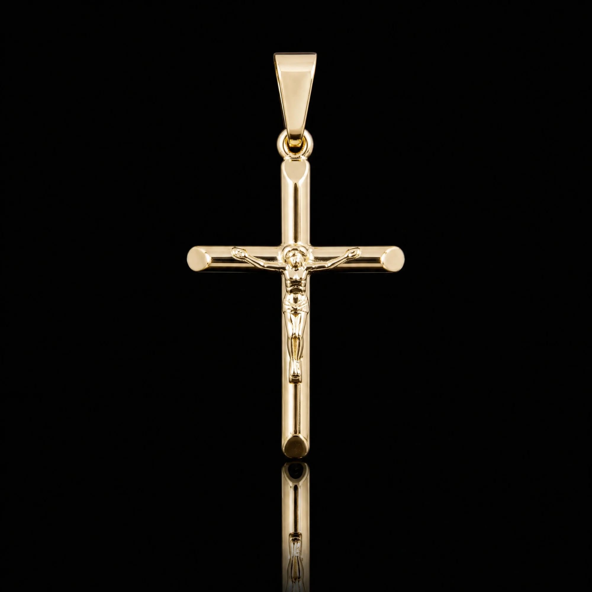 Pingente Crucifixo Estampado com Cristo PP